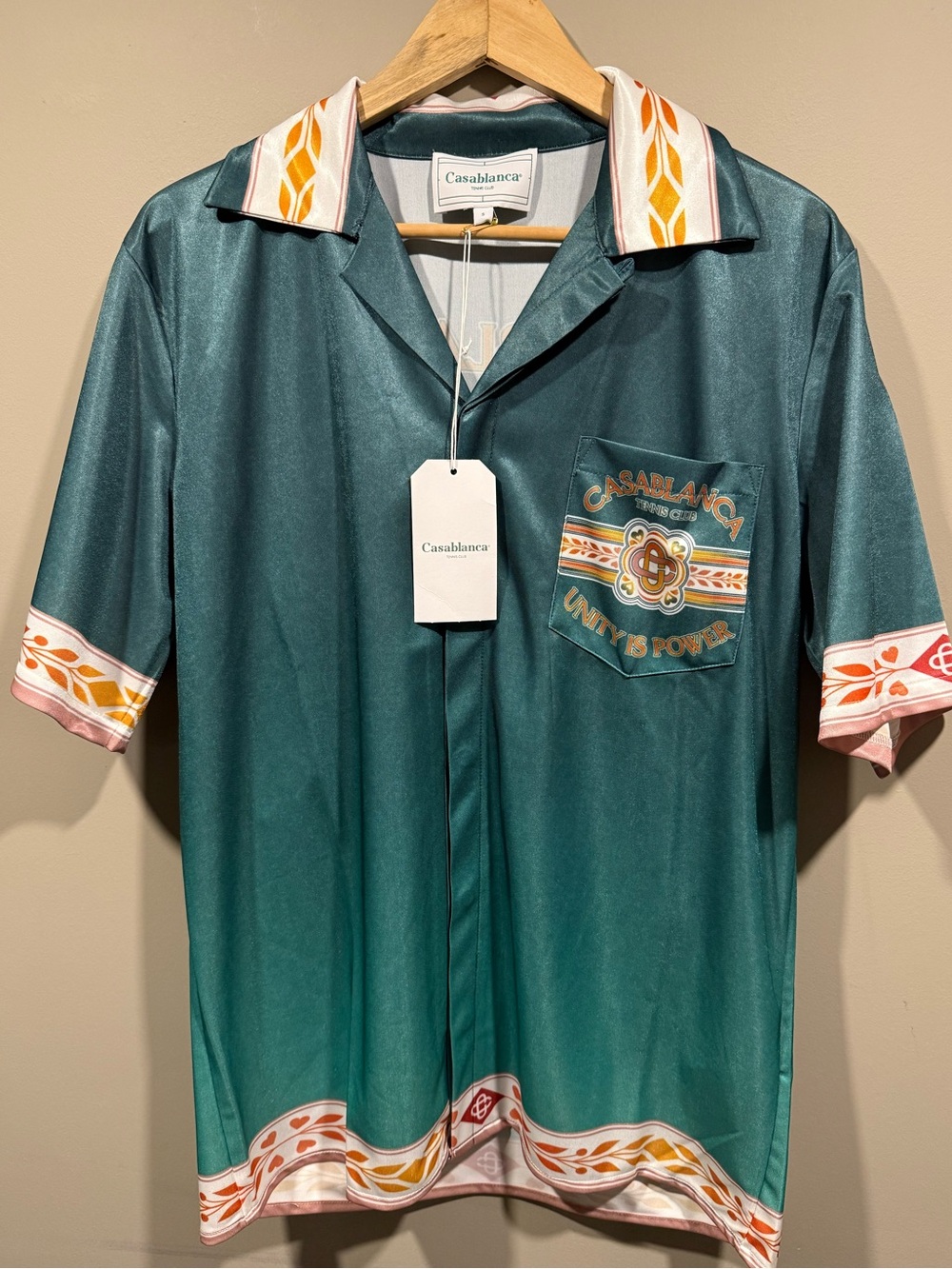 Casablanca Teal Unity is power tennis Short-Sleeve  Shirt  (set 1:1 defect)